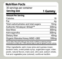 Gummies 3-en-1 de Shilajit pour hommes