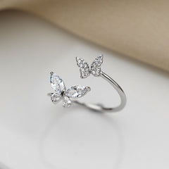 Bague papillon en argent sterling 925 pour femme