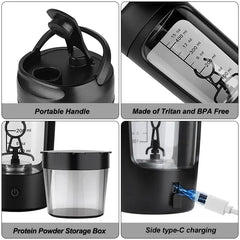 Bouteille de Shaker Électrique Portable pour Protéine en Poudre