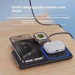 Station de charge pliable sans fil rapide LED 3 en 1