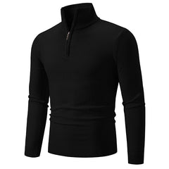 Pull en polaire à col montant zippé grande taille pour homme 2023