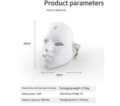 Masque facial de luminothérapie pour le rajeunissement de la peau