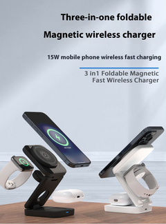 CHARGEUR SANS FIL PLIABLE 3 EN 1