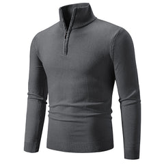 Pull en polaire à col montant zippé grande taille pour homme 2023